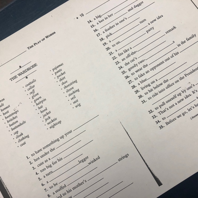 idiom worksheet